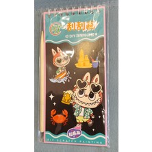 Ada Çanta Kırtasiye Labubu Figürlü Kalemli Kazıma Defteri Model 4 (17CM*8CM) AD98230