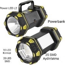 İlk El Grup F.B.I F-262 Yeni Güçlü Çift Taraflı Taşınabilir Spot Ve Işıldak USB Powerbank Şarjlı Fener