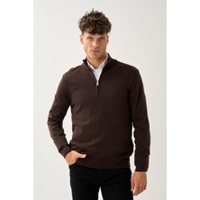 Fermuarlı Dik Yaka Kazak