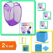 Hereveoyuncak Çok Amaçlı Dolap Içi Düzenleyici Kutu + Dev Boy Oyuncak & Çamaşır Sepeti 2li Set Y9DKR2