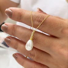 Simurg Jewellery Gümüş Taşlı İncili Kolye