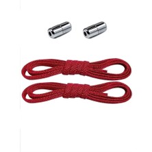 Hapshoe Ayarlanabilir 1 Çift Kırmızı Vidalı Kapsül Uçlu 6 mm Lastik Pratik Bağcık