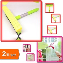 Hereveoyuncak Çekçekli Pratik Cam Silme Aparatı + Su Hazneli ve Spreyli Cam Silme Aparatı - 2li Set DEF123