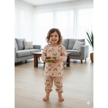 Şimo Butik Kız-Erkek Bebek- Çocuk Pijama Takımı %100 Pamuk Uzun Kollu Önü Çıtçıtlı Mevsimlik