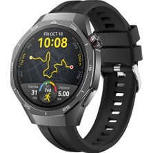 Sneezy Huawei Watch Gt5 Pro 46MM Ile Uyumlu Spor Silikon Metal Tokalı Soft Saat Kordonu