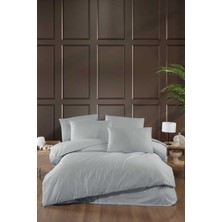 Lady Sunna Stripe Saten Line Çift Kişilik Nevresim Takımı Gri