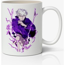 Toyaso Jujutsu Kaisen Satoru Gojo Anime Baskılı Beyaz Porselen Kupa Bardak