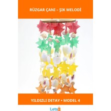 Letsii Sedefli Rüzgar Çanı Renkli Yıldızlı Bahçe ve Balkon Dekoru