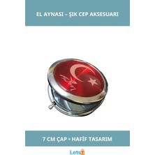 Letsii Türk Bayraklı Kompakt El Aynası 7 cm