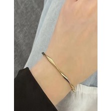 Alya's Aksesuar Kc Altın Kaplama Dalgalı Bileklik