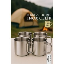 Modacar Inox Çelik Kamp Kupası - Kamp Bardağı 350 ml 4 Lü Set