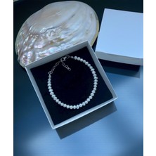 Taşmir Sertifikalı Gerçek 4 mm Inci Bileklik Paslanmaz Çelik Aparat