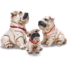 Curcuna Hediyelik Köpek Aile Polyester Dekoratif Biblo