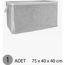 1 Adet Maxi 75 x 40 x 40 cm Katlanabilir Yıkanabilir Fermuarlı Kulplu Yastık Yorgan Hurcu