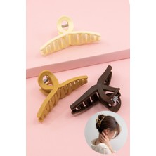 H&E Design Kadın 3'lü Siyah Fiyonk Mandal Toka Seti