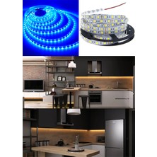 Aciko 3 Çipli Mavi Şerit LED 2 Metre + 12V Adaptör Kuruluma Hazır Set