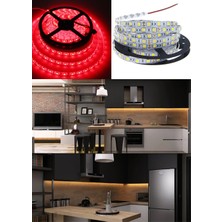 Aciko 3 Çipli Kırmızı Şerit LED 3 Metre+ 12V Adaptör Kuruluma Hazır Set