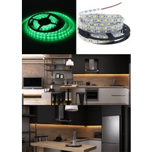 Aciko 3 Çipli Yeşil Şerit LED 1 Metre + 12V Adaptör Kuruluma Hazır Set