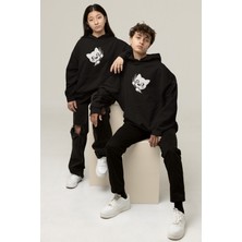 Nevermind Özel - Trend Sevgili Kombini 2'li Oversize Kapüşonlu Sweatshirt Seti
