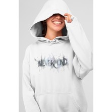 Nevermind Baskılı Oversize Unisex Kapüşonlu Sweatshirt