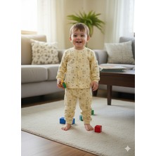 Şimo Butik Kız-Erkek Bebek- Çocuk Pijama Takımı %100 Pamuk Uzun Kollu Önü Çıtçıtlı Mevsimlik