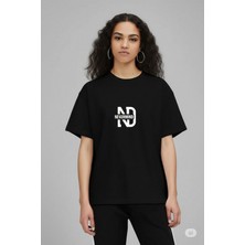 Nevermind | "nevermınd" Baskılı Geniş Kalıp Oversize Unisex Tişört
