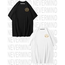 Nevermind Hanımcı / beyci Spor Baskılı Sevgili Sevgili Kombini 2'li Oversize Tişört Seti