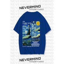 NEVERMIND Nevermind Unisex Van Gogh Baskılı Oversize Tshirt