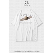 Nevermind Saturn Baskılı Özel Oversize Unisex Tişört