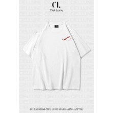 Nevermind Unisex Kadın Erkek Red Eyes Baskılı Özel Tasarım Oversize Tişört Beyaz
