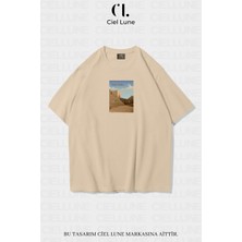 Nevermind Unisex Saudi Desing Ciel Studio - Oversize Tişört Bej