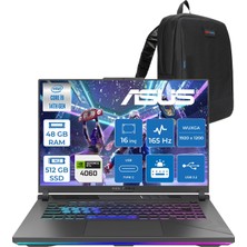 Asus Rog Strix G16 G614JVR 14. Nesil Intel I9-14900HX 48GB Ddr5 512GB SSD RTX4060/8GB 140W 16 Inç (1920 x 1200, Wuxga) 165Hz IPS Freedos Gaming Bilgisayar WN3095F17+ZETTAÇANTA