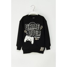 Dmb Mojo Erkek Çocuk 4-9 Yaş Game Baskılı Sweatshirt Siyah
