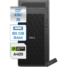 Dell Pro Max Tower T2 Ultra 7 265 80GB Ddr5 4tb SSD 4GB/A400 Windows 11 Pro 360W Masaüstü Iş Istasyonu FCT2250A400P24 + Zettausb
