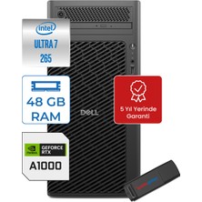 Dell Pro Max Tower T2 Ultra 7 265 48GB Ddr5 512GB SSD 8GB/A1000 Windows 11 Pro Masaüstü Iş Istasyonu FCT22502A1000P17 + Zettausb