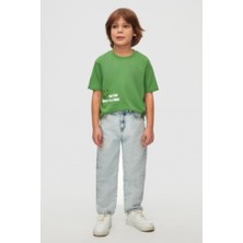 Nk Kids Erkek Çocuk 4-8 Yaş Sırt Baskılı Kısa Kol T-Shirt 48544 Yeşil
