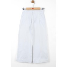 Nk Kids Kız Çocuk Piliseli Bel Bol Paça Pantolon 56703 Beyaz