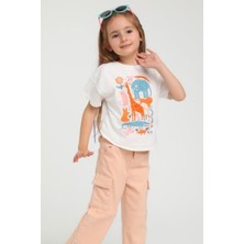 Escabel Kız Çocuk 1-5 Yaş %100 Pamuk Astar Şifon Bluz 35758 Ekru