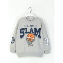 Dmb Mojo Erkek Çocuk 4-9 Yaş Basketbol Topu Baskılı Sweatshirt Gri