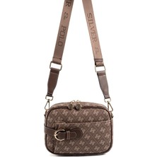 Silver & Polo Silver Polo Kahve - Kahve Monogram Kadın Çapraz Çanta SP1256