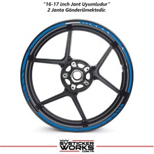 Sv Sticker Works Motosiklet Jant Şeridi Jant Sticker Dekor Model Parçalı Desen Sticker Set