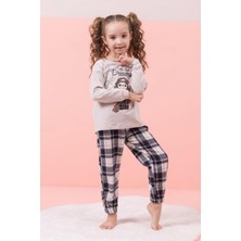Dmb Mojo Kız Çocuk 4-8 Yaş Dream Desenli Pijama Takımı 6277 Bej