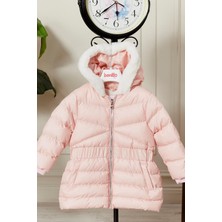 Benitto Kids Kız Çocuk Kapüşonlu Pembe Kışlık Şişme Mont 51333 Rüzgar Geçirmez Özellikli