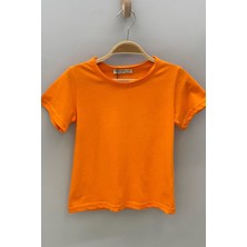 Woorage Unisex Çocuk Basic Kısa Kol T-Shirt 5203 Turuncu