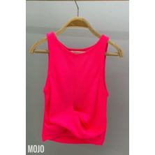 Cuties Kız Çocuk Bel Detaylı Askılı Crop 3264 Neon Pembe