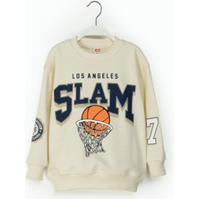 Dmb Mojo Erkek Çocuk 4-9 Yaş Basketbol Topu Baskılı Sweatshirt Krem