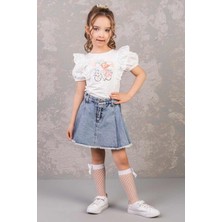 Dmb Mojo Kız Çocuk 4-9 Yaş Denim Şort Etek 0204 Kot Mavi