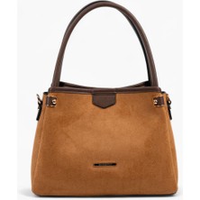 Silver & Polo SP1254 Kadın El Çantası Süet Taba-Kahve