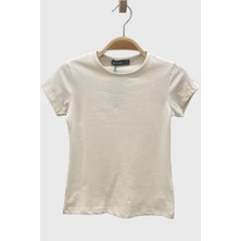 Cuties Mojo Unisex Çocuk Basic Kısa Kol T-Shirt 320203 Krem
