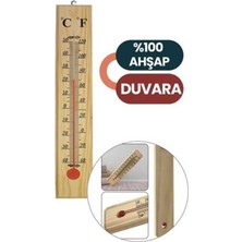 Vintage Ahşap Termometre – Duvar Tipi, Estetik ve Fonksiyonel